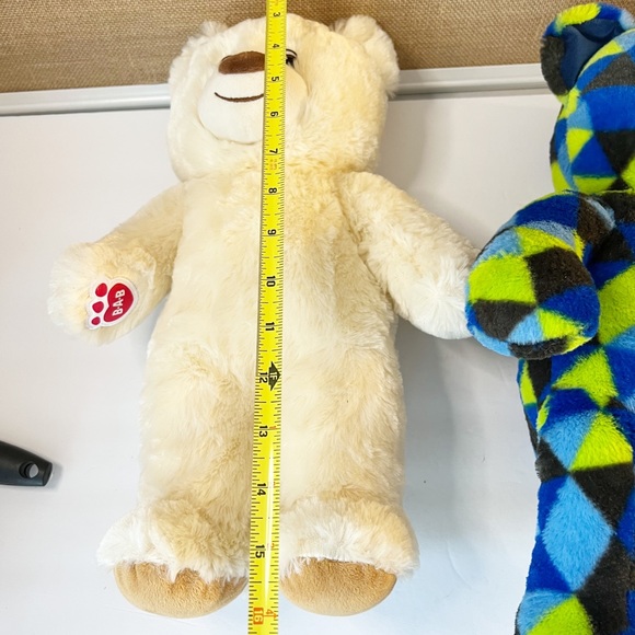 Build a Bear Blue Black Green Checkered 2018 Plush Gamer Rare 18" & Lil Cub 15” - Picture 8 of 10